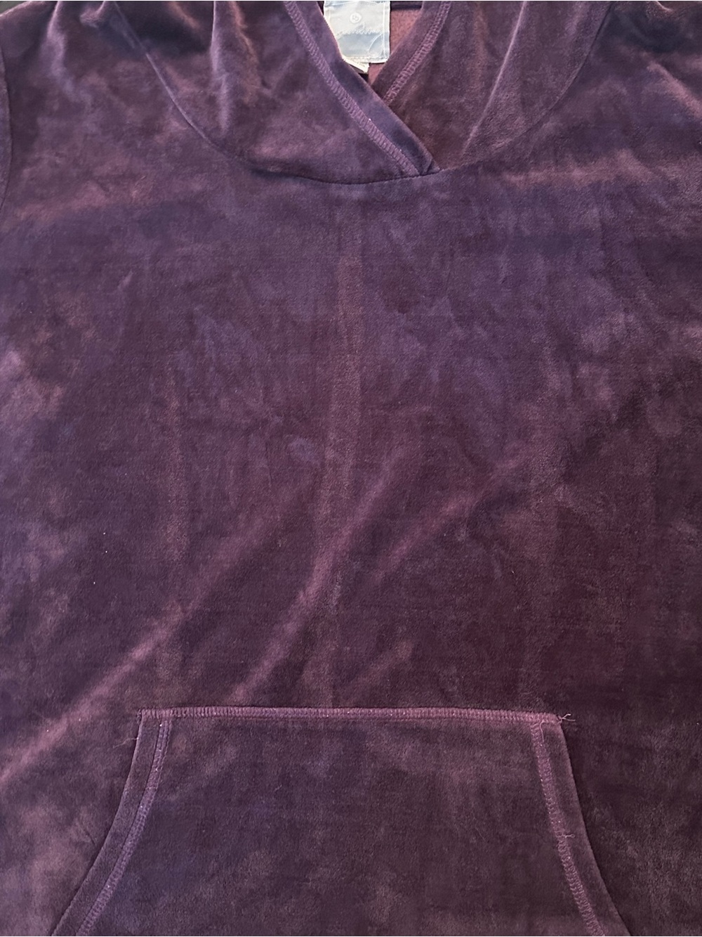 Sunday Soft Purple Velour Hooded Top Women's Size 1X Long Sleeve Pocket